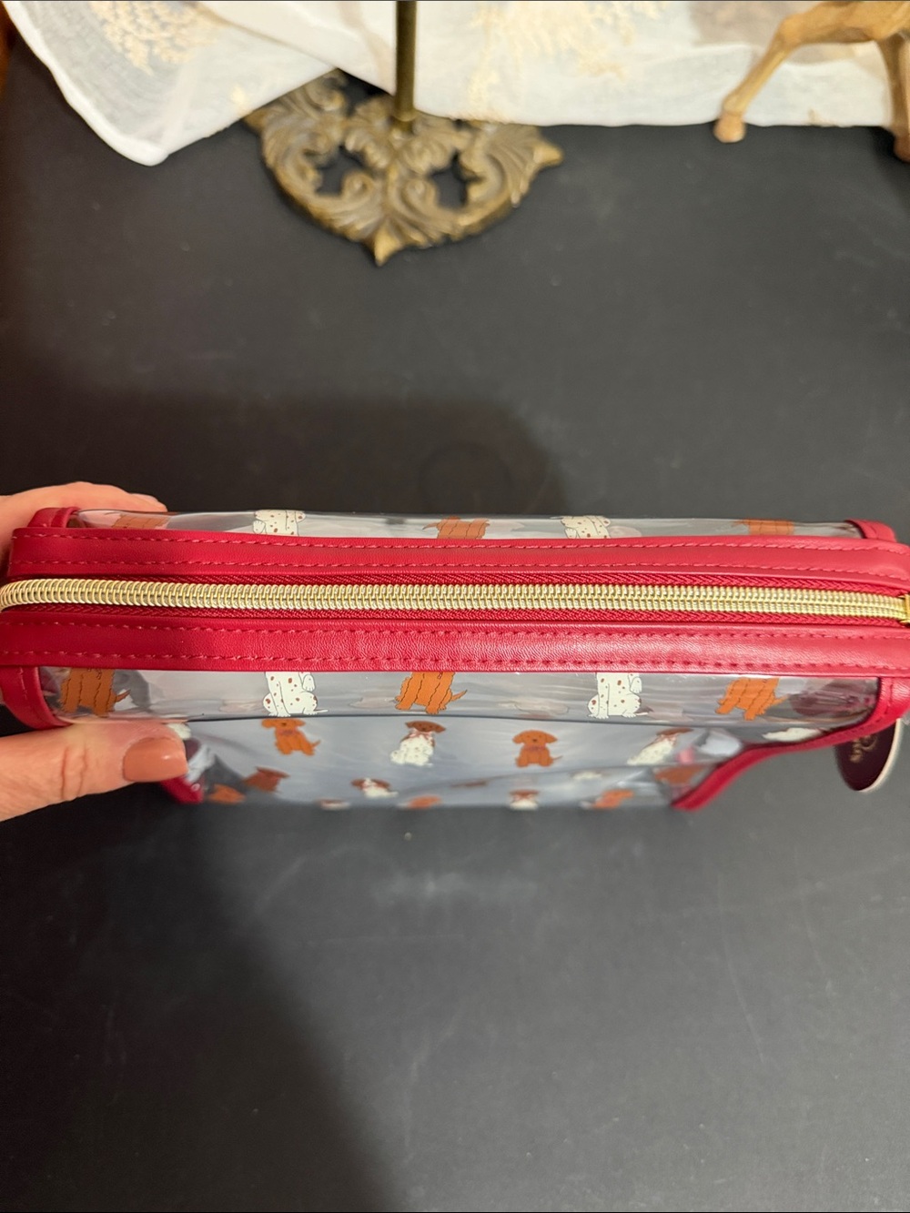 Anthropologie Frasier Sterling clear bag with doggie bow ties design - Picture 2 of 3